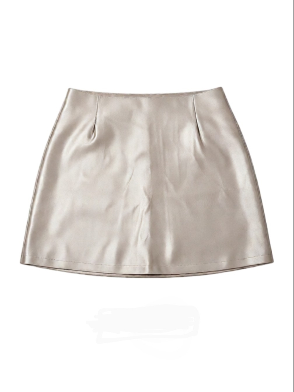 Dynamite Metallic Cream A-Line Mini Skirt